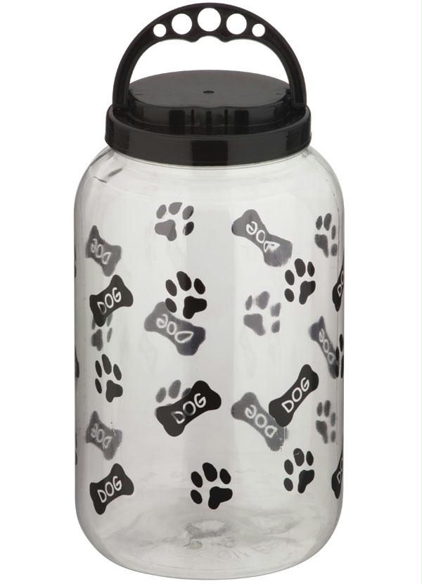 Lar e Lazer - Pote de Ração para Cachorro Transparente e Preto