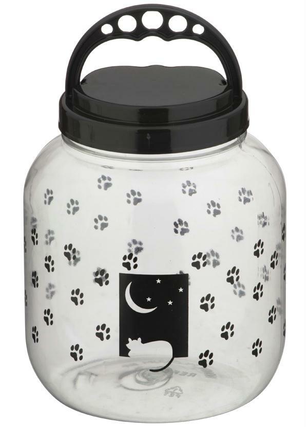 Lar e Lazer - Pote de Ração para Gatos Transparente/Preto