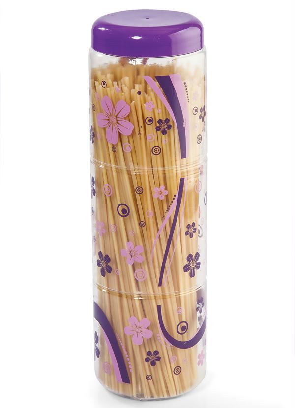 Lar e Lazer - Pote Espaguete Decorado Transparente 1800ml
