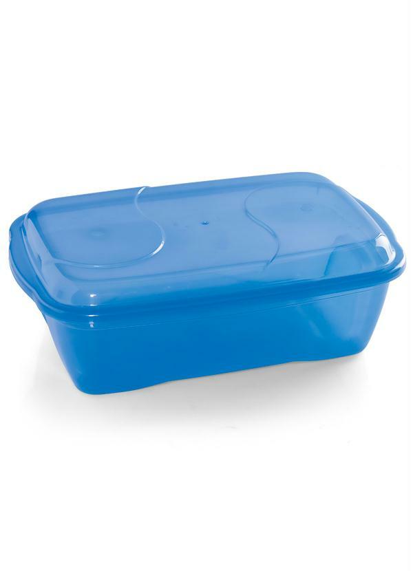 Lar e Lazer - Pote Retangular com Tampa Azul
