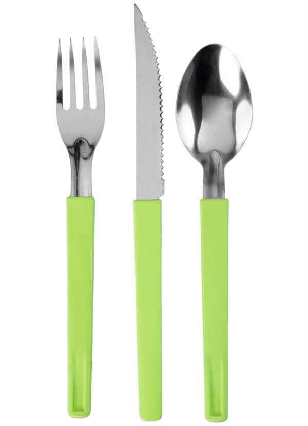 Lar e Lazer - Kit Talheres em Aço Inox Verde