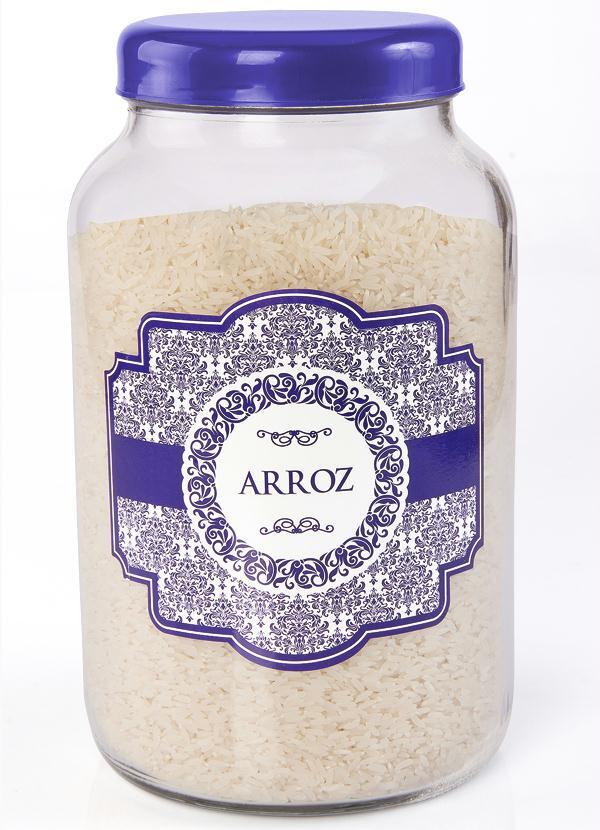 Lar e Lazer - Pote de Vidro Estampa Portuguesa Arroz 3l