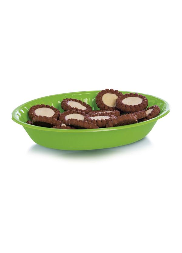 Lar e Lazer - Travessa em Plástico Canelada Verde